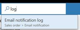 'log' entered in the Search box "Log" entered in the search box