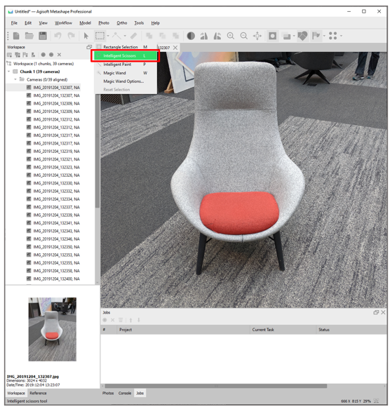 Intelligent Scissors tool Intelligent Scissors tool.