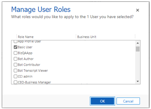 Basic User check box Basic User check box.