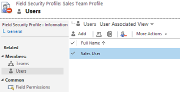 Προφίλ ασφαλείας πεδίου σε εφαρμογές Dynamics 365.