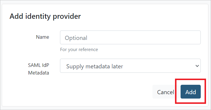 Screenshot shows the Authentication page where you can enter the values described.