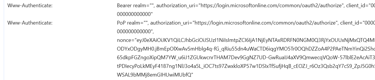 Example of WWW-Authenticate headers in response