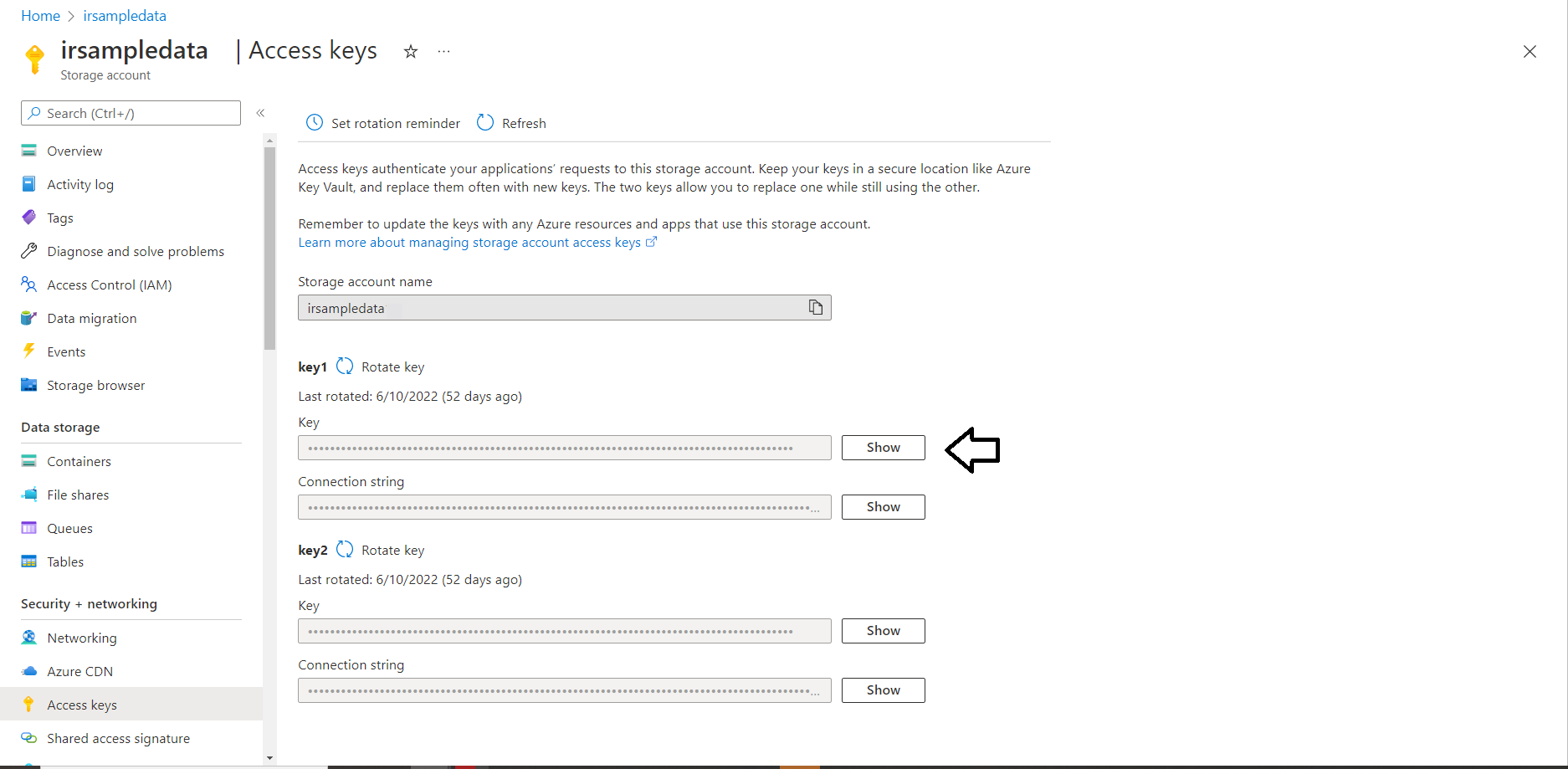 Click show key. Click show key.