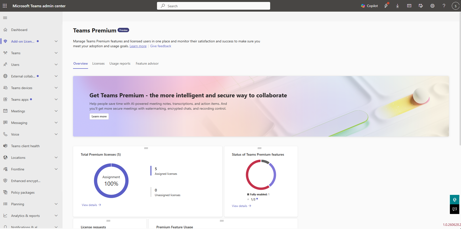 Screenshot of Teams Premium Overview