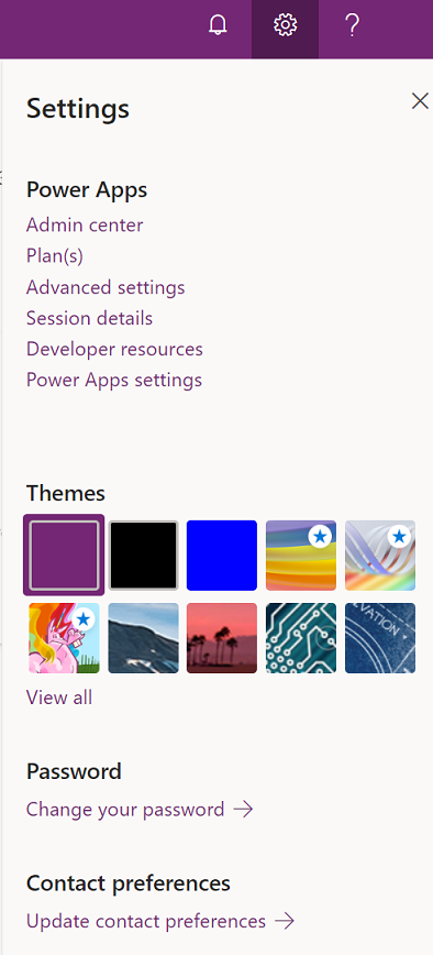 Ρυθμίσεις Power Apps