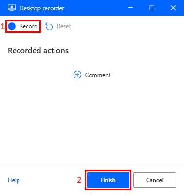 Στιγμιότυπο της οθόνης Καταγραφέα επιφάνειας εργασίας.