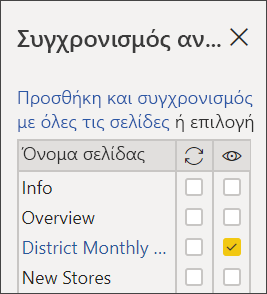 Screenshot of Sync District Monthly Sales slicer.