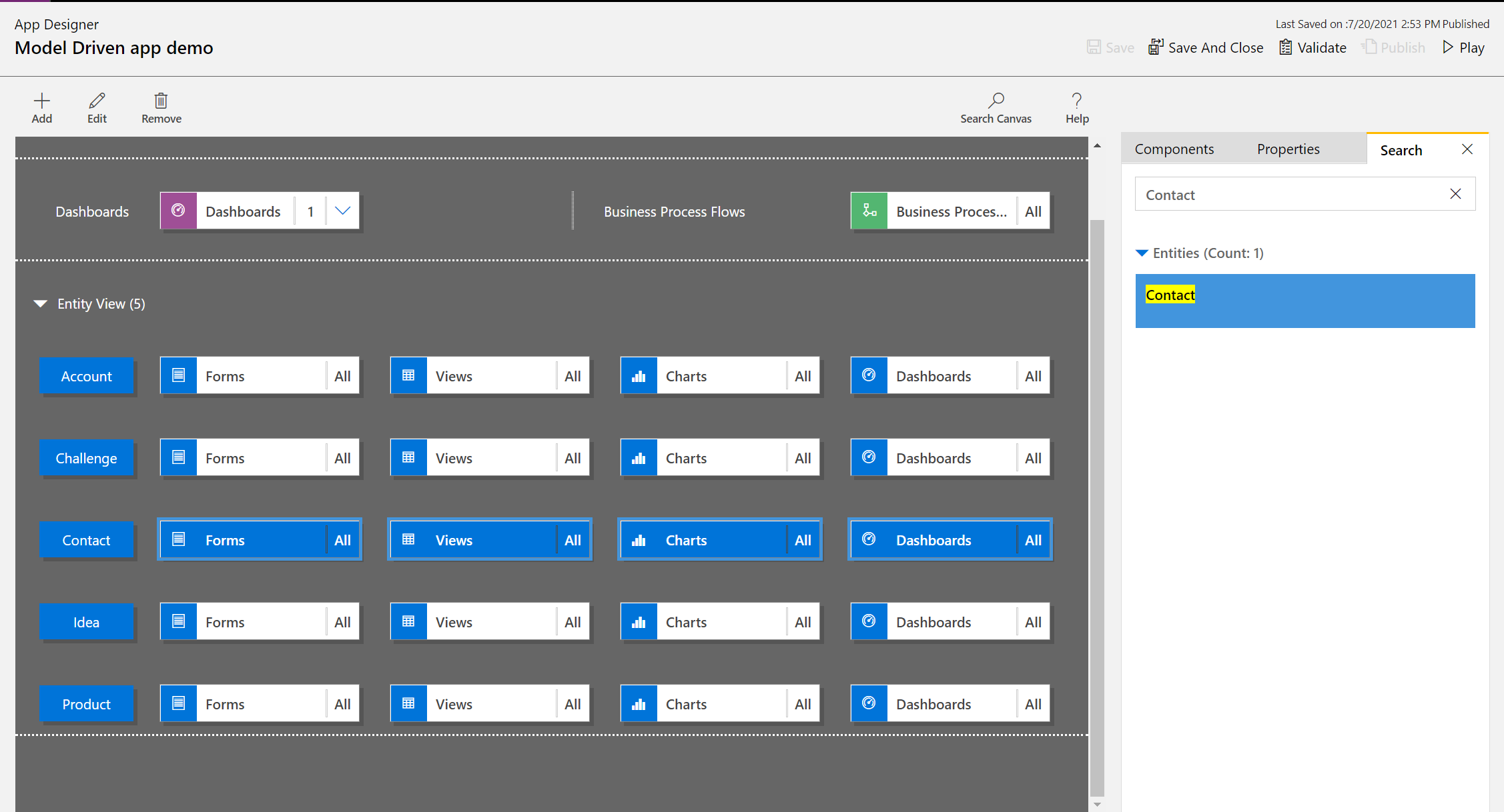 Αναζήτηση καμβά Επιλογή αναζήτησης καμβά.