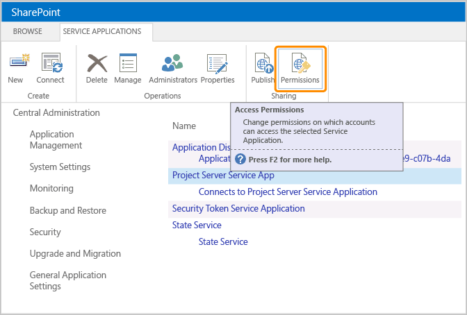 ALM_ALM_SP_MSA_SelectPermissions Select permissions