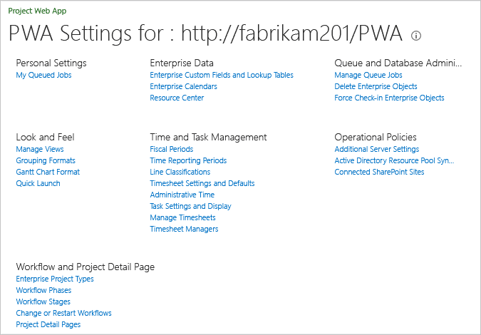 ALM_TFSPS_PWA_SP_Settings PWA Settings when SharePoint Permission mode