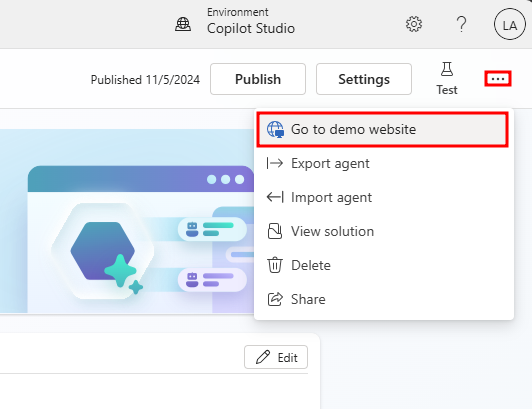 Screenshot of the demo website link.
