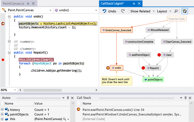 DebuggerMap_Overview Debugging with call stacks on code maps