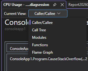 Screenshot that shows the list of detailed reports.