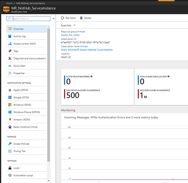 newly created hubs service