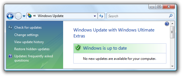 screen shot of window with help icon in left panel