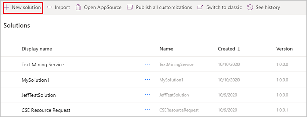 Screen showing select new solution Select a new solution.