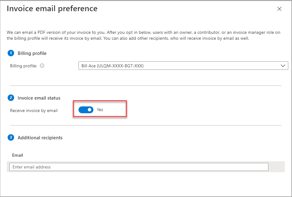 Screenshot that shows the opt-in option.