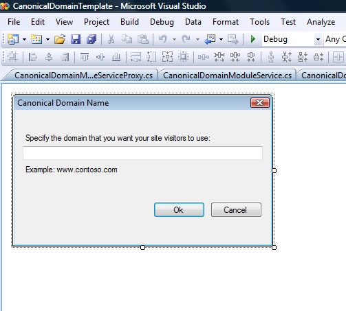 Screenshot of the new form in Visual Studio windows form designer.