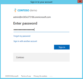 Windows form to sign in to a Microsoft Entra account.