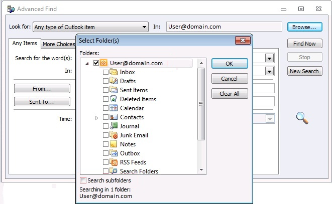Screenshot of the Select Folder(s) dialog box.