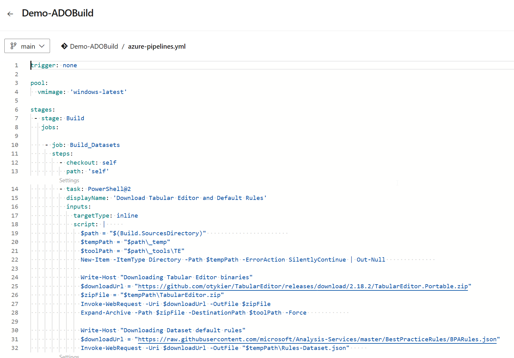 Screenshot showing second part of YAML code.
