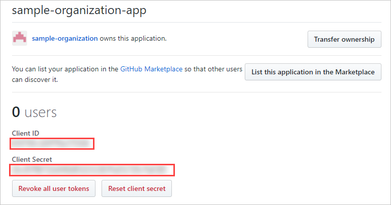 Screenshot showing details of an oauth app.