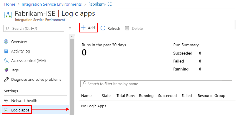 Add new logic app to ISE