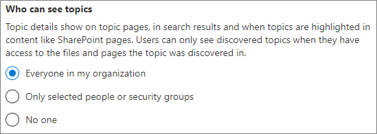 Screenshot of the who can see topics options.