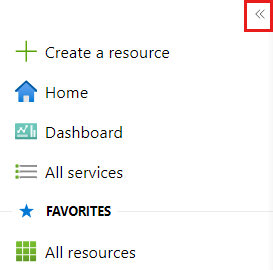 Screenshot of the Azure portal menu in docked mode.