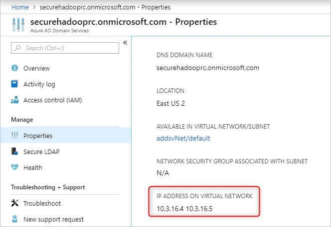 Locate IP addresses for local DNS servers.