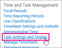Task Settings and Display.