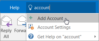 A figure showing how to add an account to Outlook.