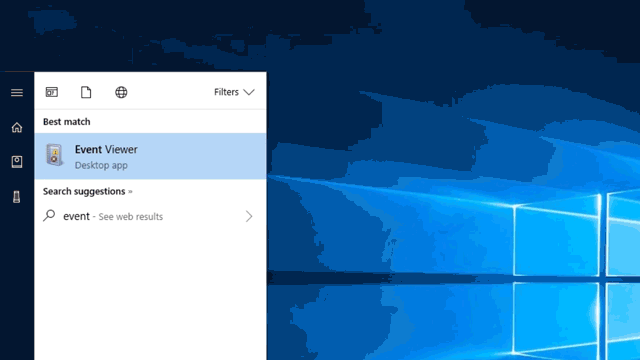 Animation showing using Event Viewer.