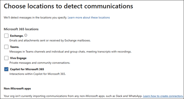 Communication compliance locations.