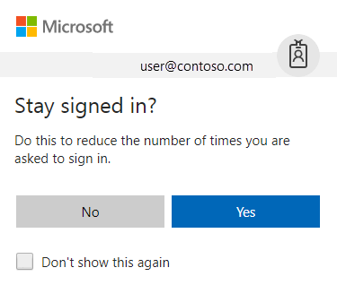 Screenshot of the stay signed in page.
