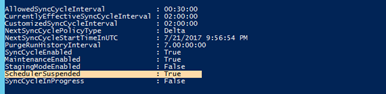 Screenshot shows the scheduler status of Microsoft Entra Connect.
