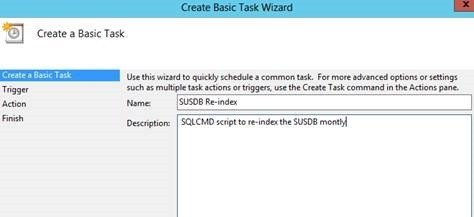 Screenshot of the WSUS Create Basic Task Wizard screen.