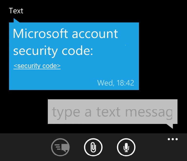 Screenshot of the text message sample on the targeted phone.