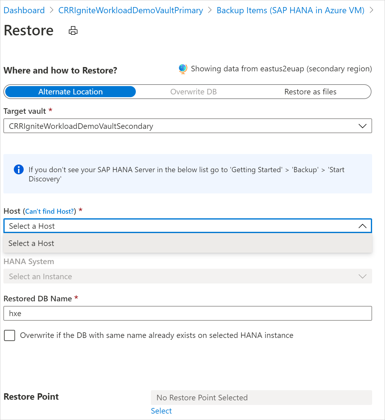 Existing instance