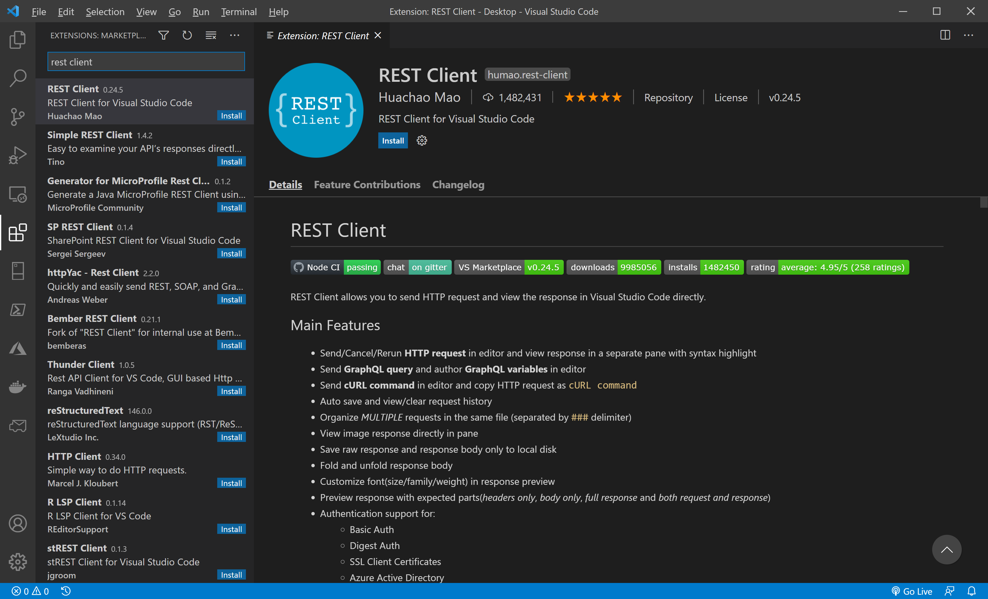 REST Client VS Code extension