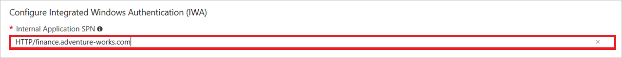 Example: Set finance instead of a wildcard in SPN configuration.