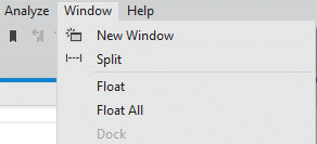 0702-02_ToolWindowEnablingCommand Tool window enabling 'New Window' command when an instance of the window is active
