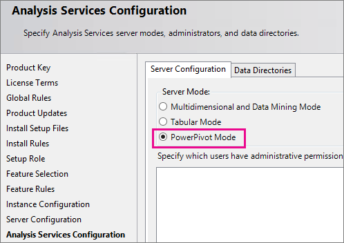 SQL Setup - Analysis Services Configuration Landing Page SQL Setup - Analysis Services Configuration Landing Page