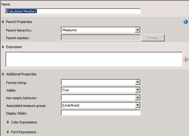Calculation Expressions pane form Calculation Expressions pane form