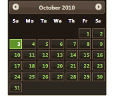 Screenshot of a Mint-Choc theme calender.