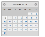 Screenshot of an Overcast theme calender.