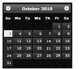 Screenshot of a Dark-Hive theme calender.