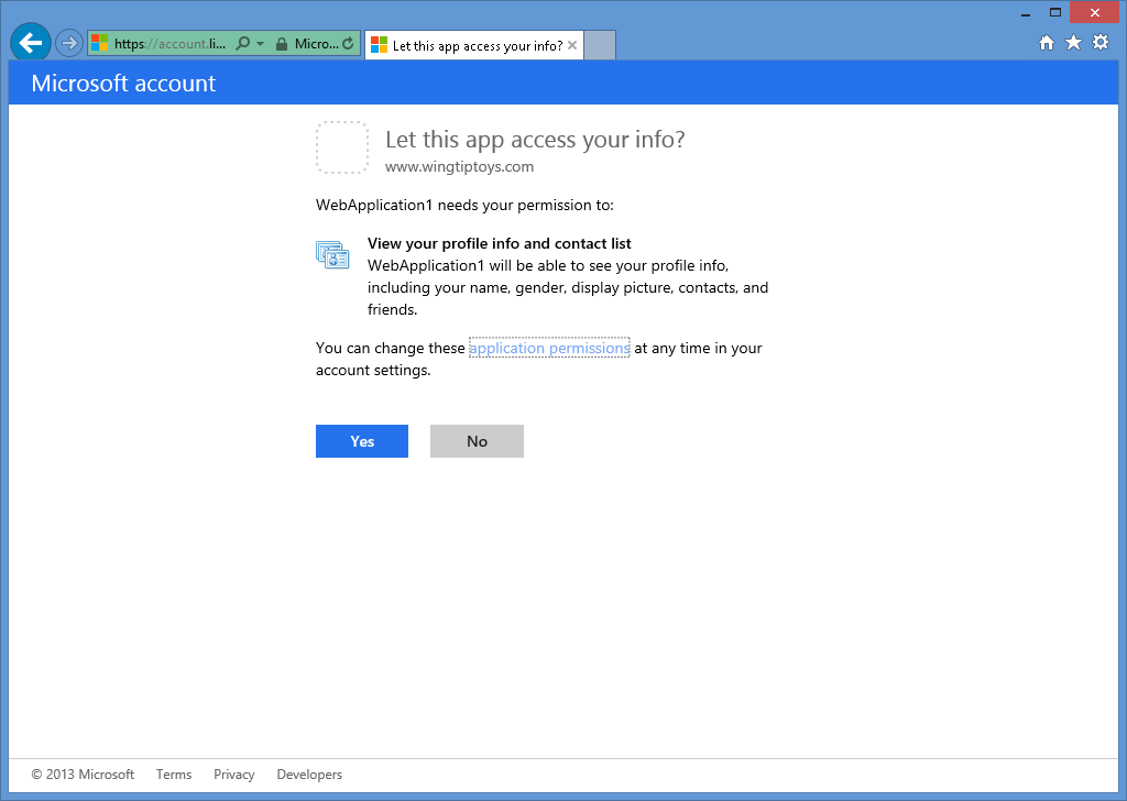 Image of Microsoft permissions