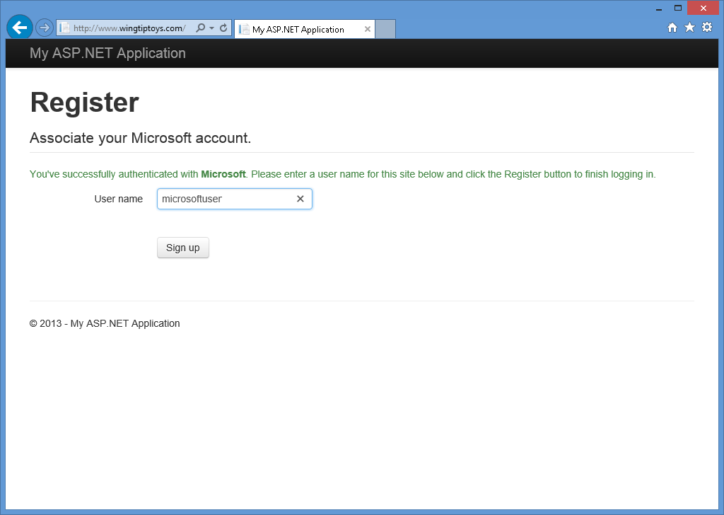 Image of Google account to associate