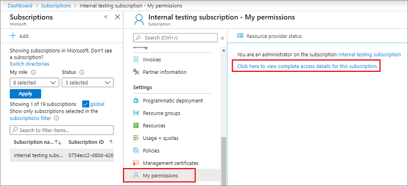 Select the subscription you want to create the service principal in.